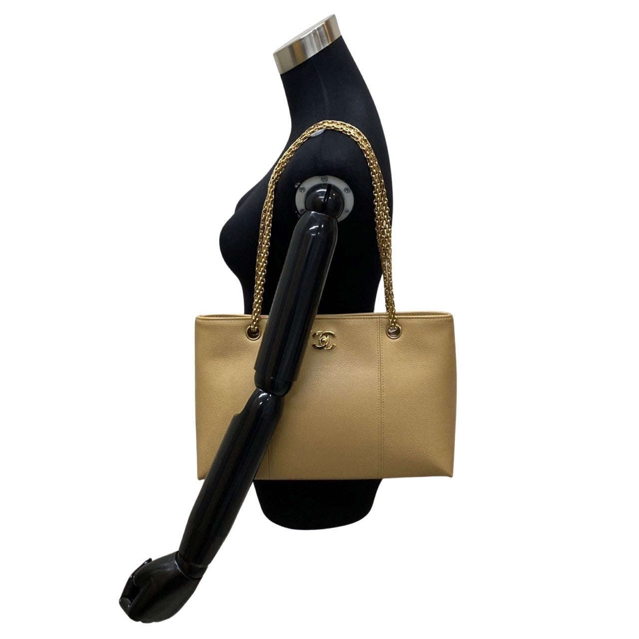 Chanel Caviar skin Beige Leather Tote Bag