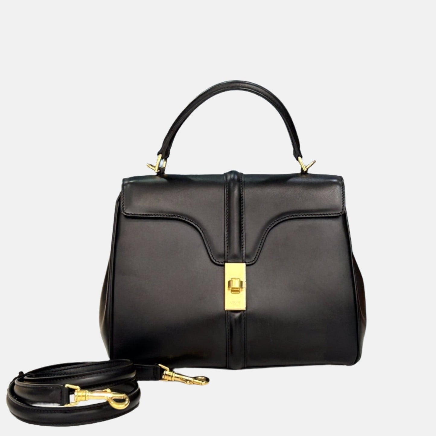 Celine Bag Smooth Calfskin Leather Black Travel Bag