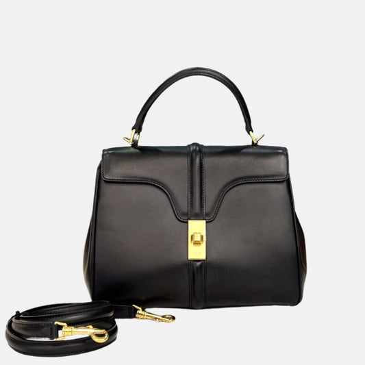 Celine Bag Smooth Calfskin Leather Black Travel Bag