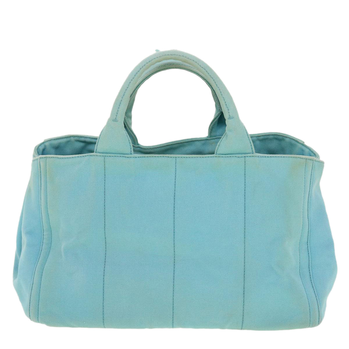 Prada Bijoux Canapa Hand Bag 2Way Light Auth Canvas Blue Travel Bag