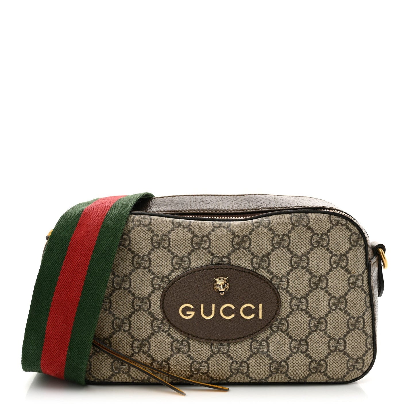 Gucci GG Supreme Monogram Web Neo Shoulder Bag Beige New Acero Crop