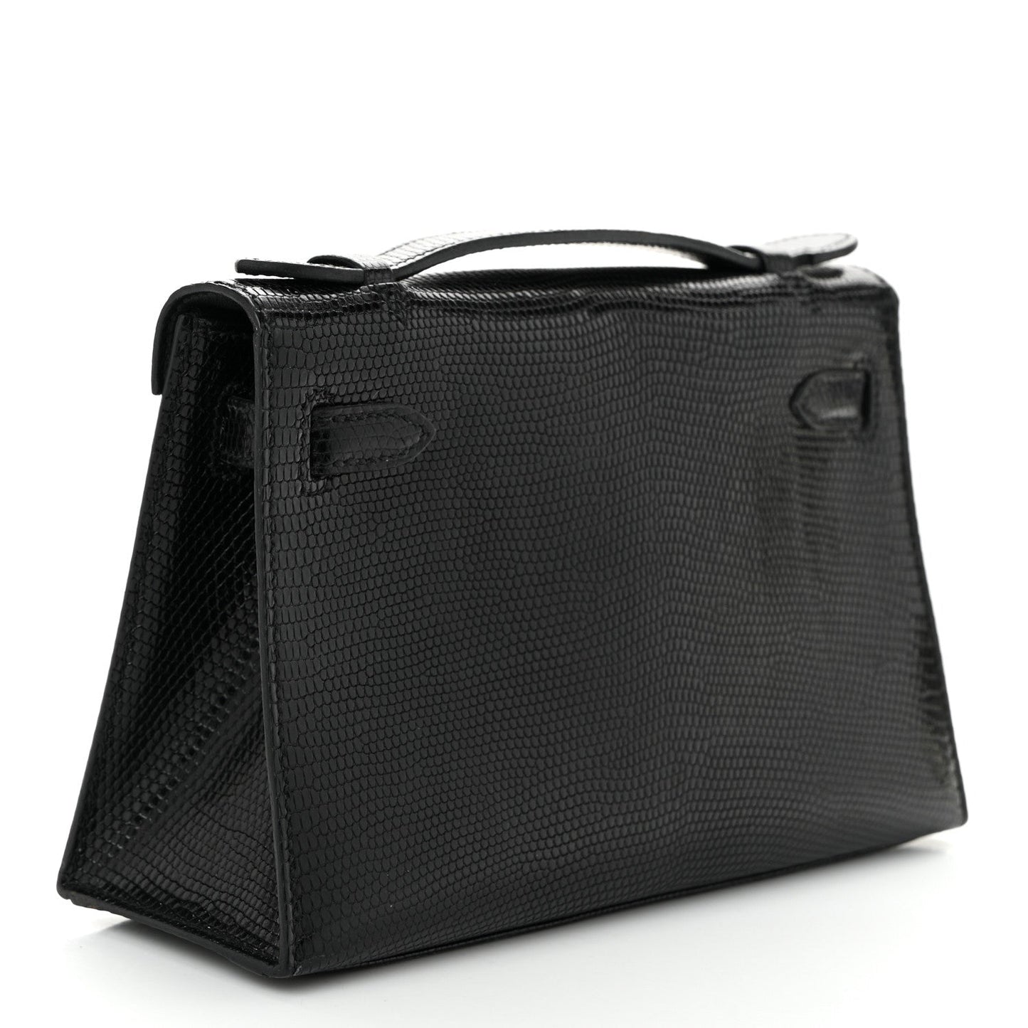 Hermes Lizard Kelly Pochette Clutch Black Clutch Bag