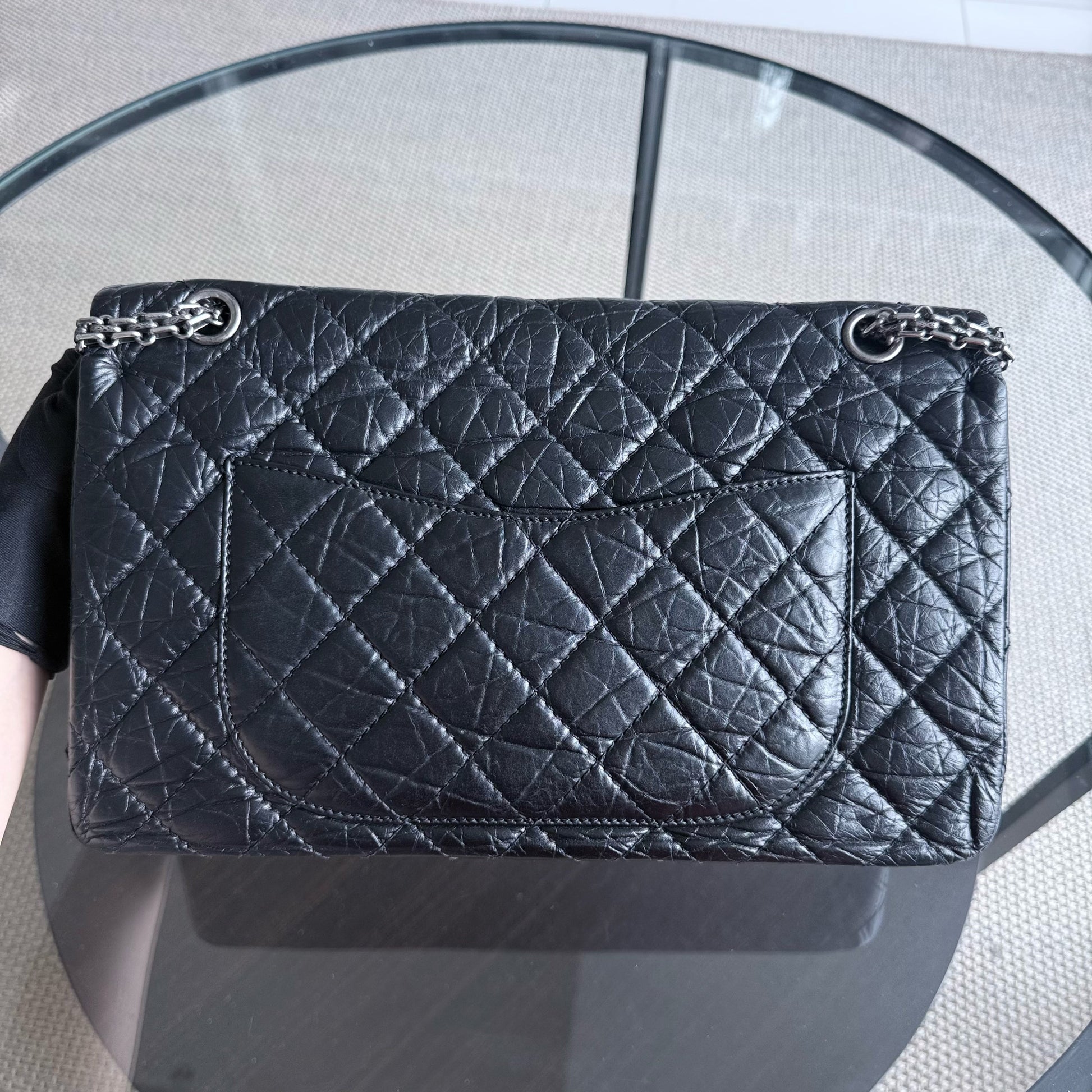 Chanel 2.55 Reissue 227 - Quilted Aged Calfskin Black Ruthenium Silver Hardware Series 13