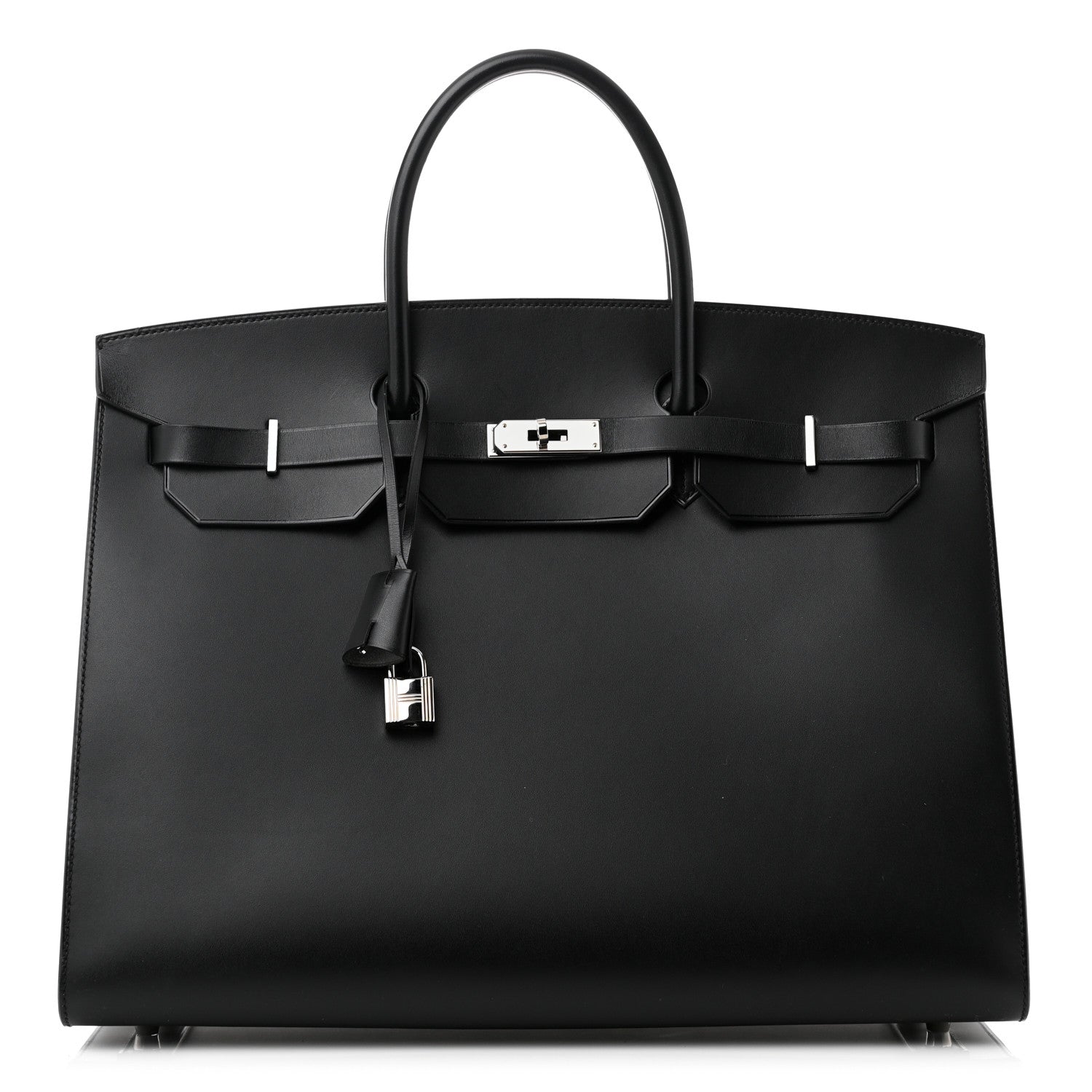 Hermes Vache Hunter Birkin Sellier Handbag Black Travel Bag