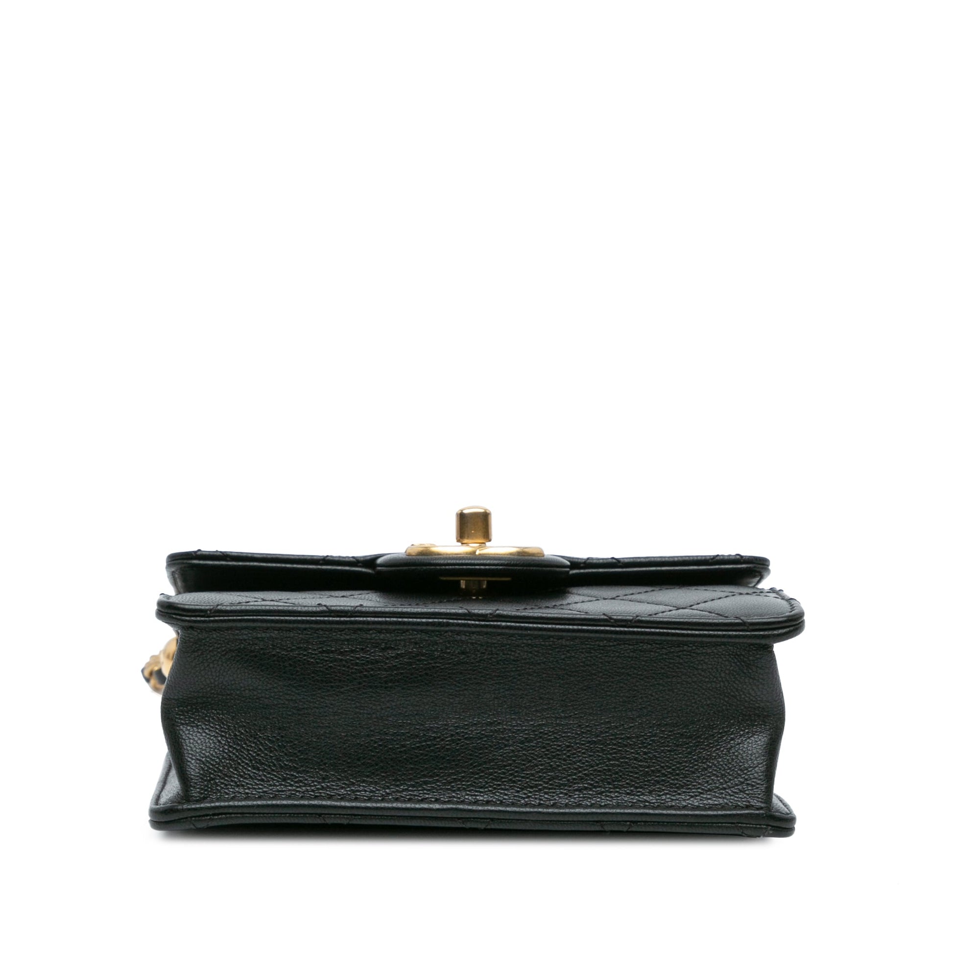 Black Chanel Small Lambskin Chic Pearls Flap Crossbody Bag