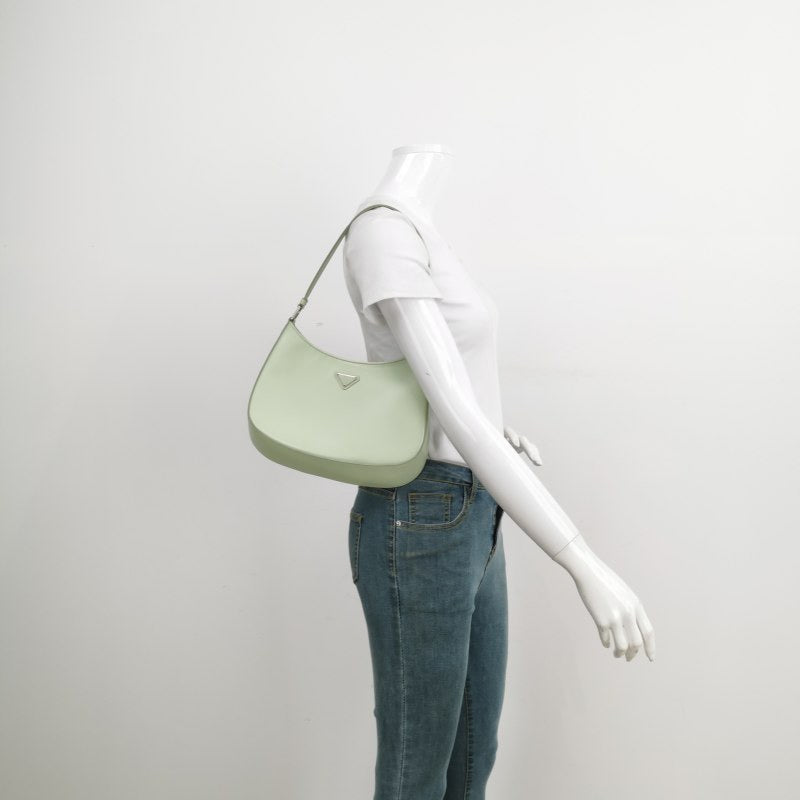 Prada Cleo Smooth Shoulder Bag Leather Green