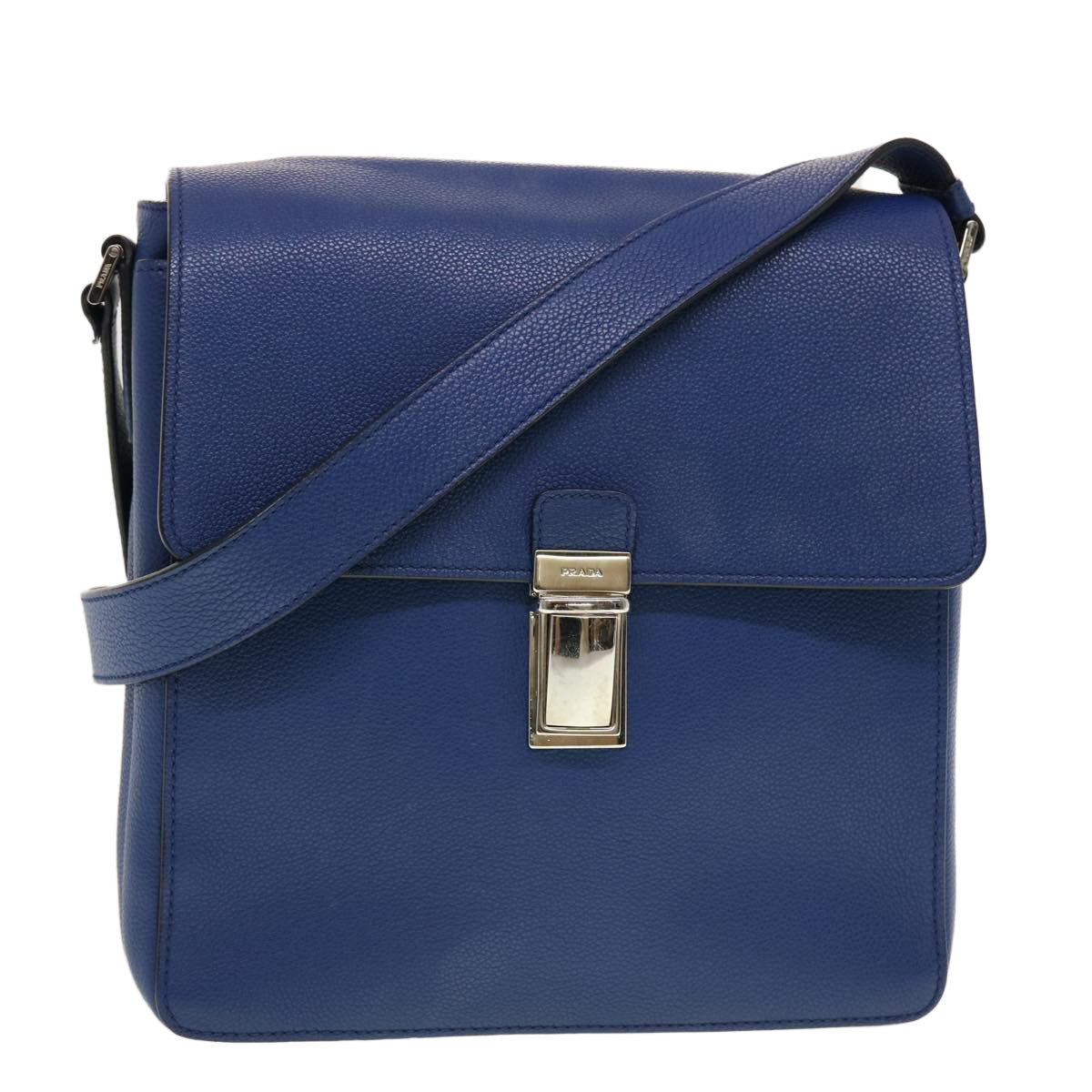 Prada Shoulder Bag Leather Blue