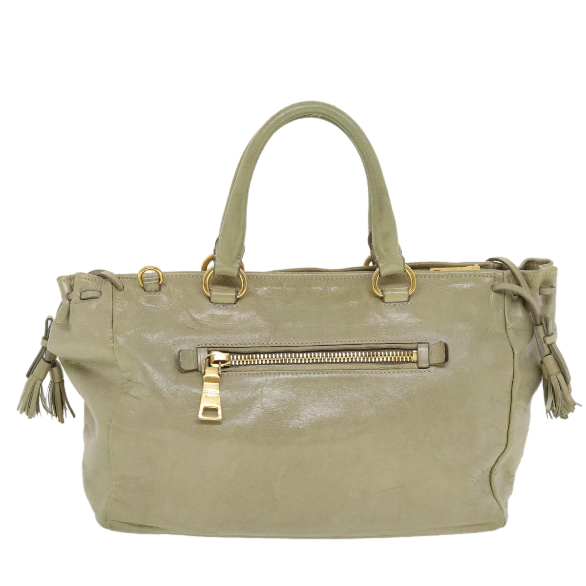 Prada Hand Bag 2Way Shoulder Bag Leather Gray