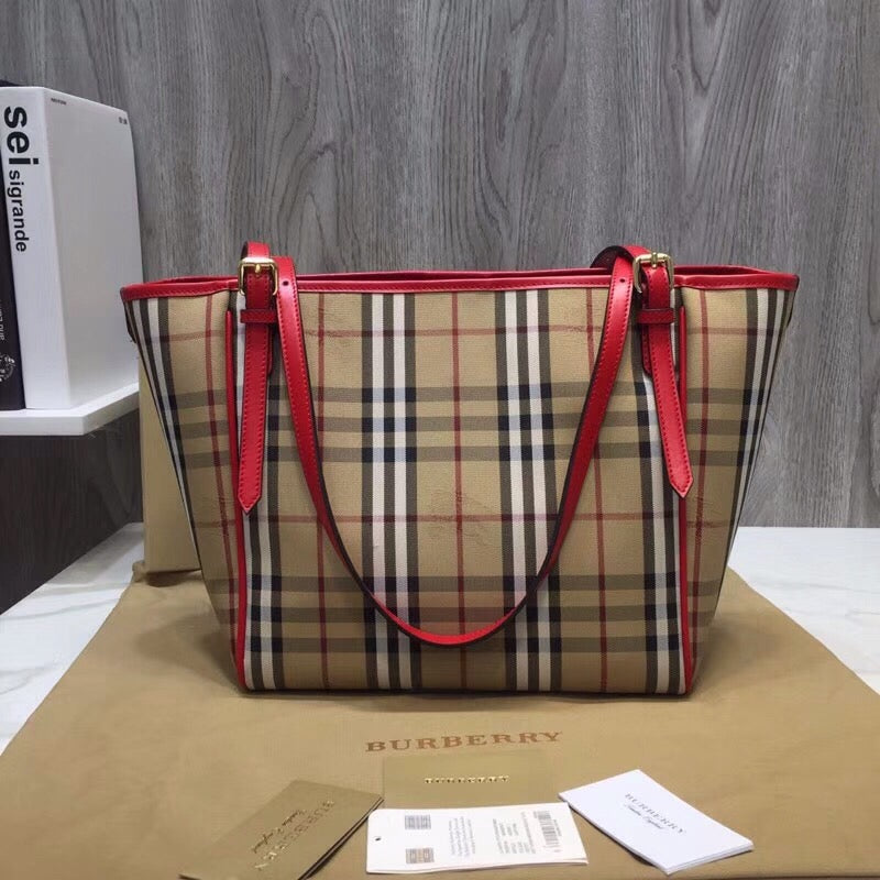 Top Quality The Canter Horseferry Check Tote Red Small Tote Bag 116In295Cm 8605