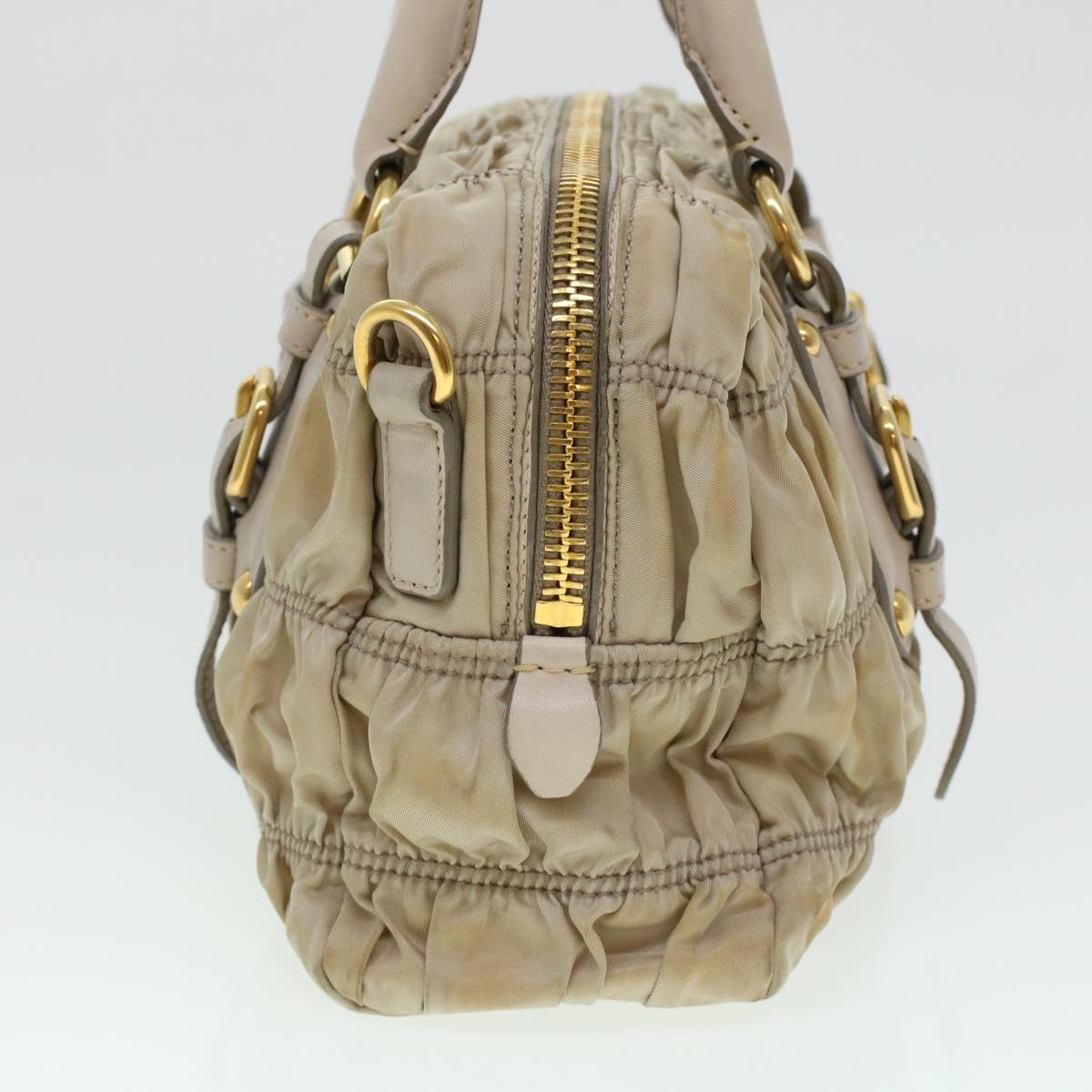 Prada Hand Bag 2Way Shoulder Bag Khaki Nylon