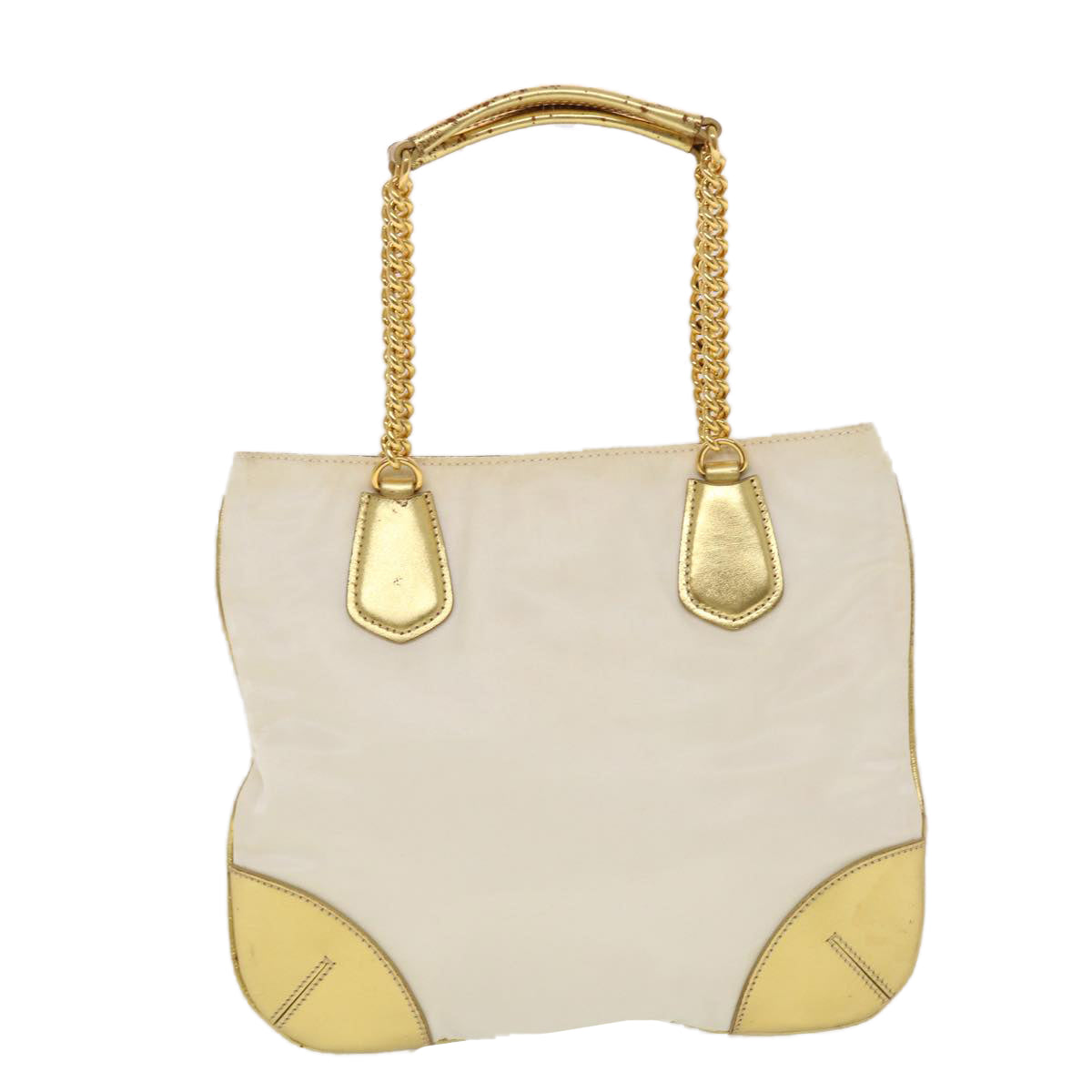 Prada Shoulder Bag Nylon White Gold