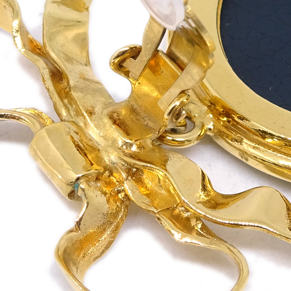 Chanel Cameo Earrings Clip-On Gold