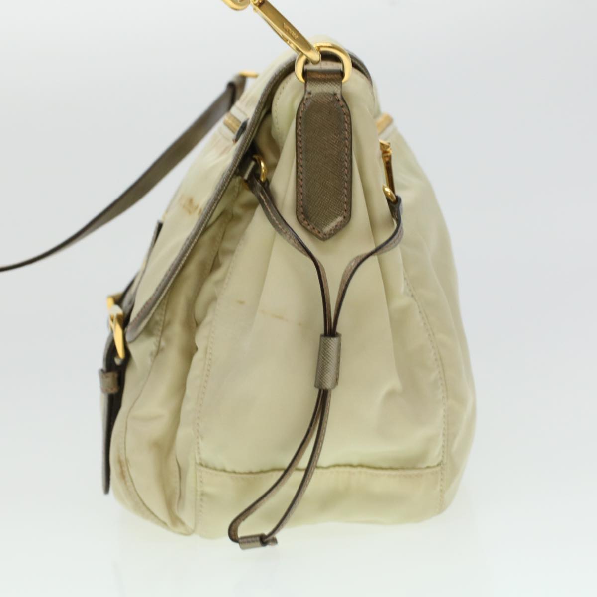 Prada Shoulder Bag Nylon Beige Nylon Beige 44812