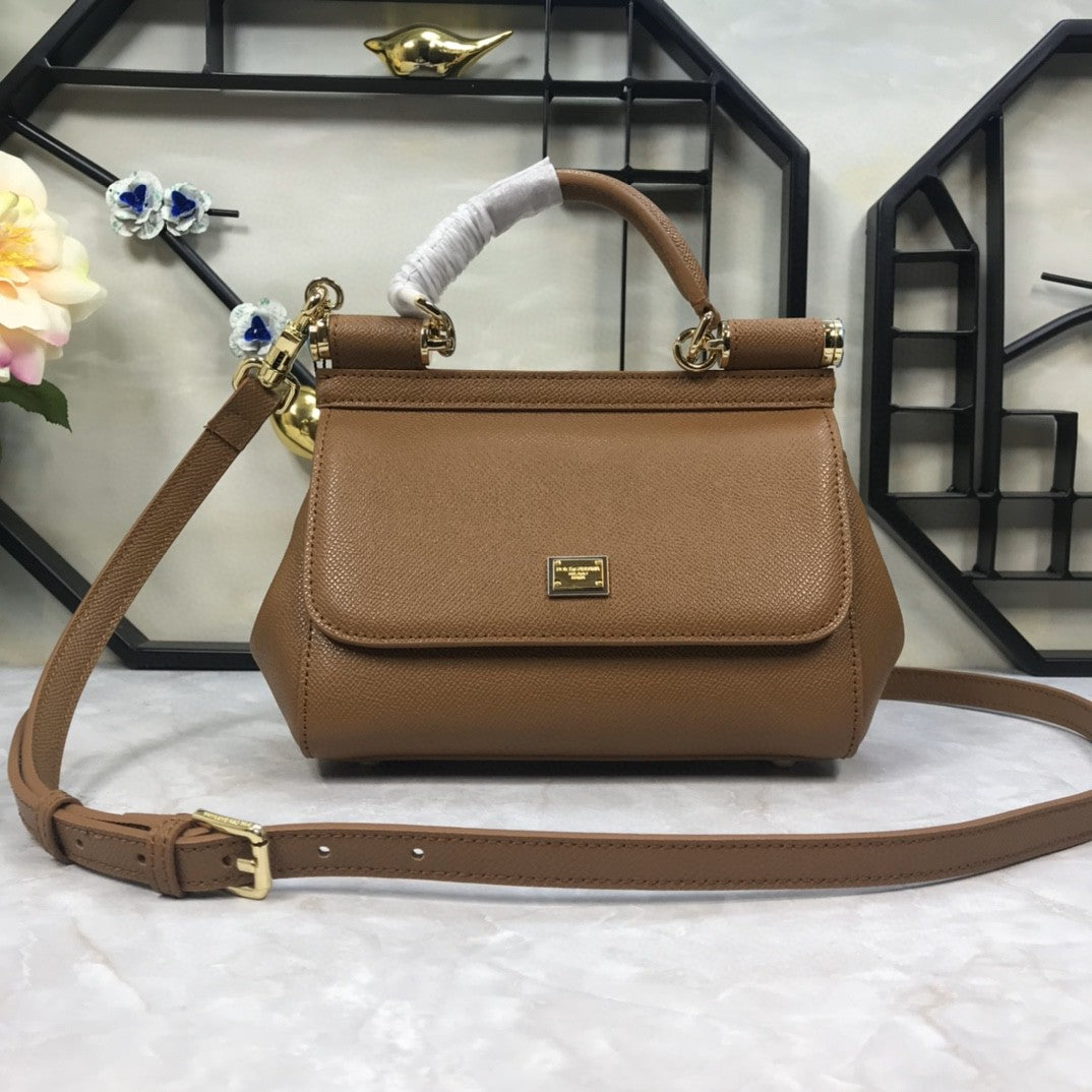 Top Quality Sicily Handbag In Dauphine For Brown Medium Travel Bag