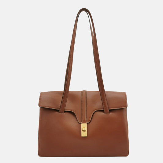 Celine Medoim Soft Bag Caramel Natural Smooth Calfskin Leather Tan Travel Bag