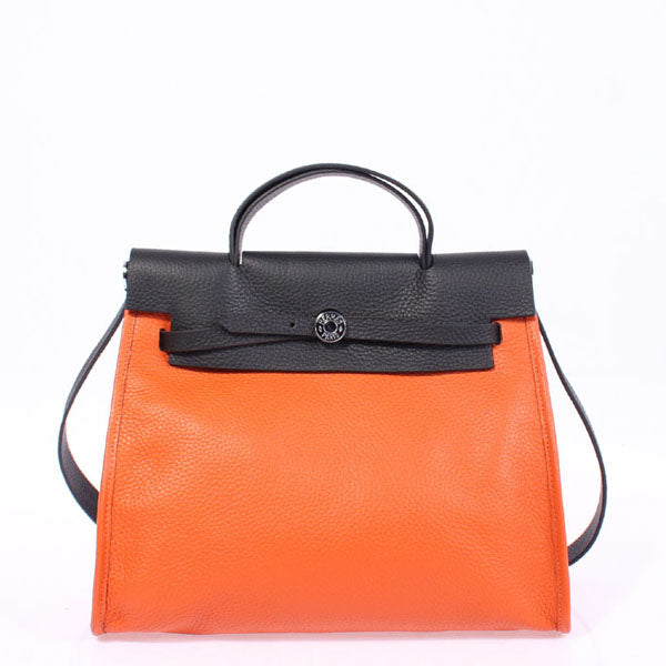 Hermes Luxury Herbag Ladies Way Orange Travel Bag