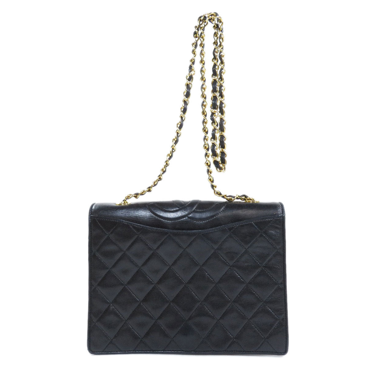 Chanel Cocomark Shoulder Bag Lambskin Black Gold
