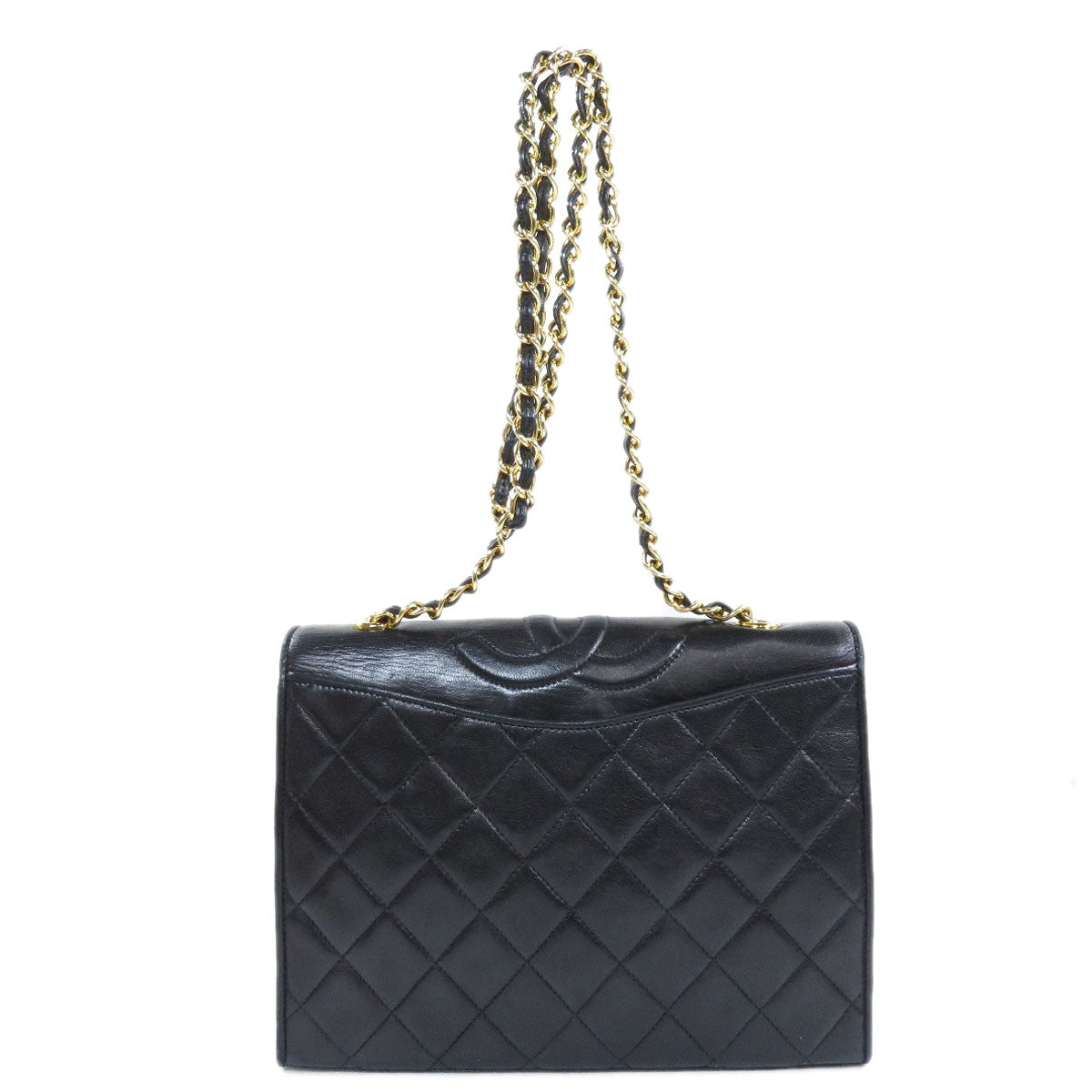 Chanel Cocomark Shoulder Bag Lambskin Black Gold