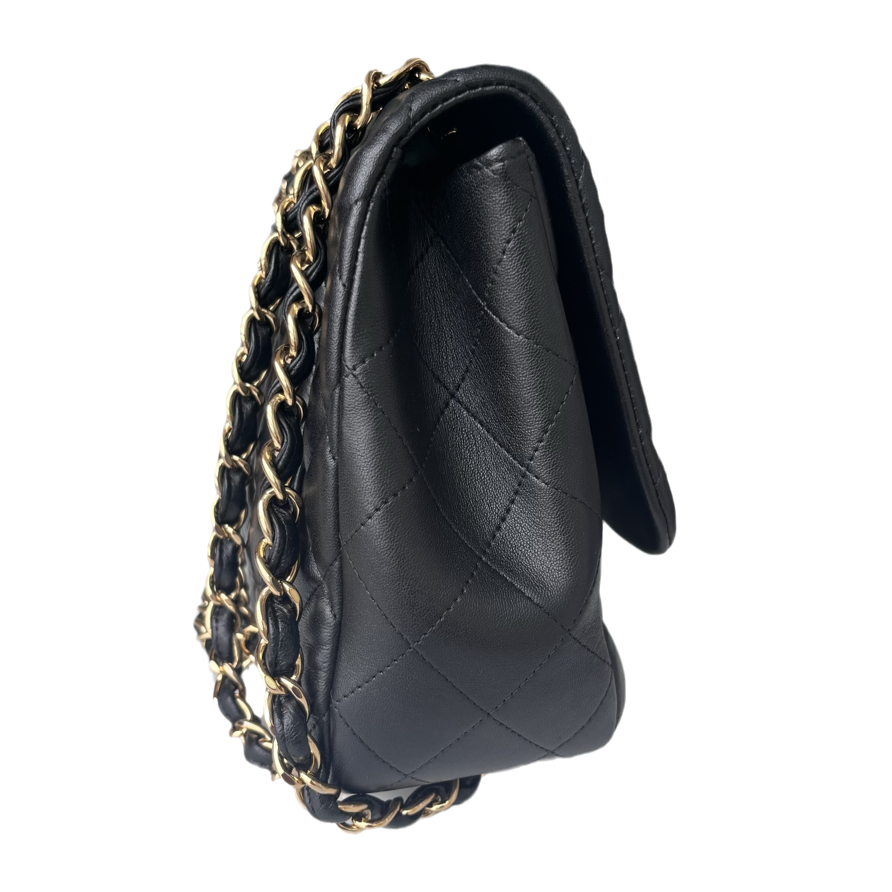 Chanel Timeless Classic Flap Jumbo Hardware Black Gold Handbag