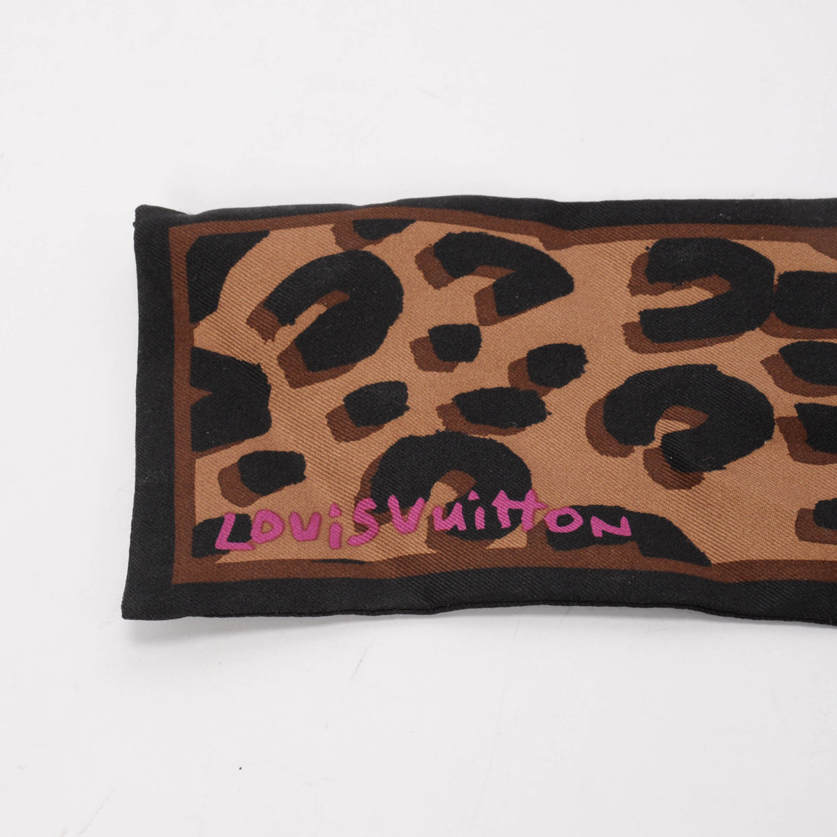 Louis Vuitton x Stephen Spro Brown Silk Leopard Print Bandeau Fashion Accessory