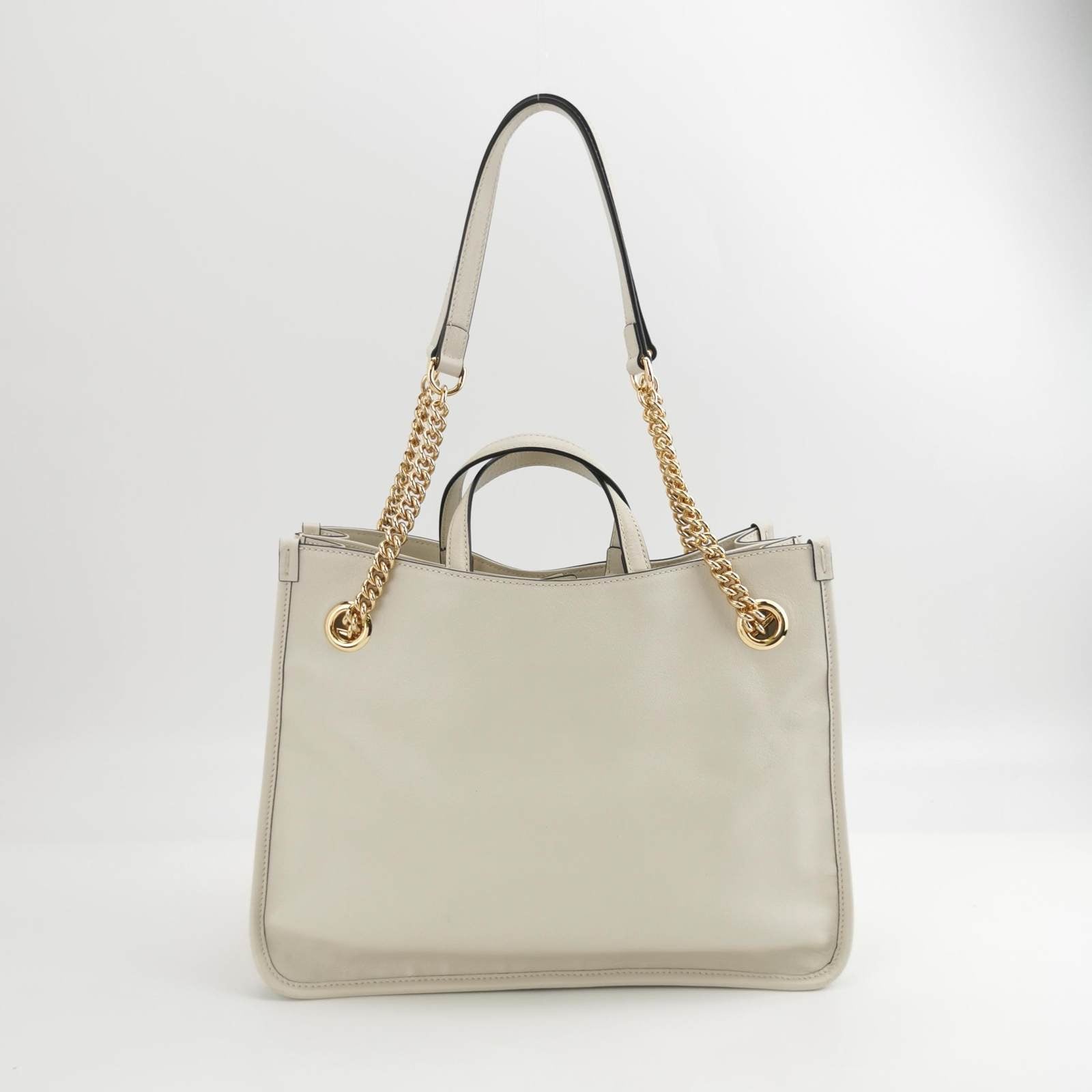 Gucci Horsebit Tote Leather White Tote Bag