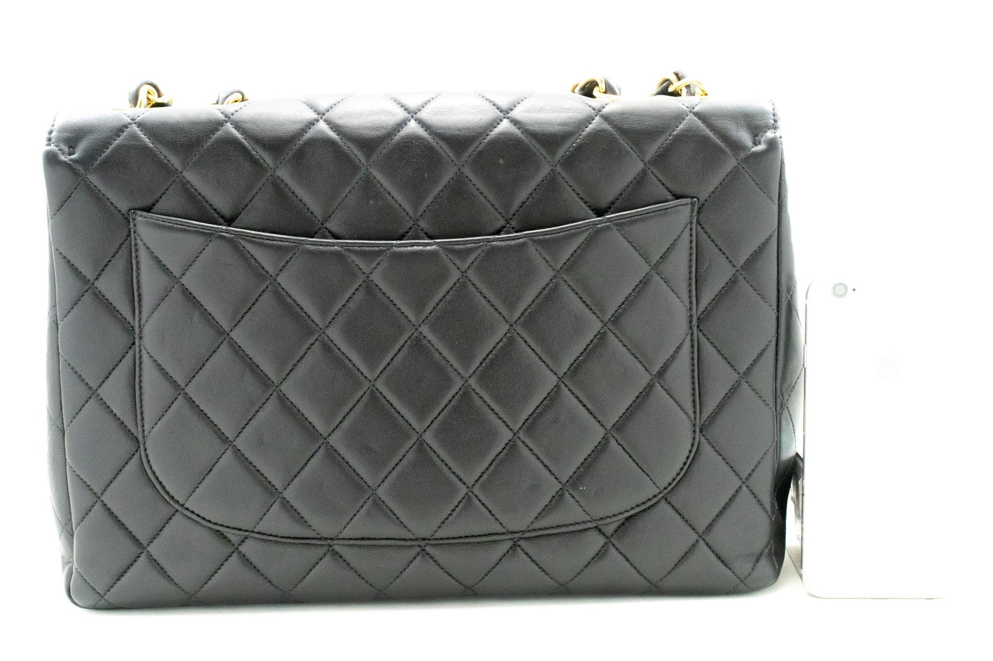 Chanel Classic Large " Chain Shoulder Bag New Black Lambskin
