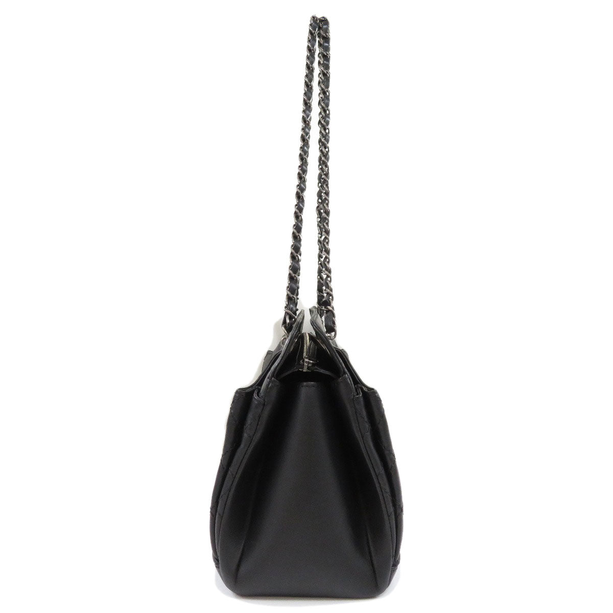 Chanel Shoulder Bag Hardware Lambskin Matelasse Silver