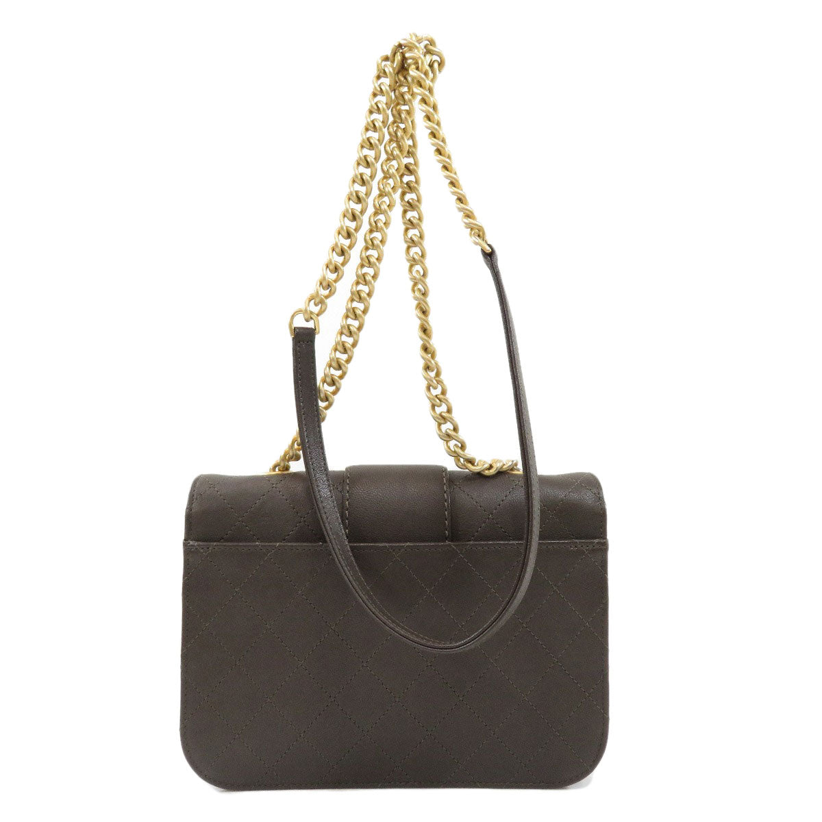 Chanel Shoulder Bag Coco Mark Hardware Leather Gold