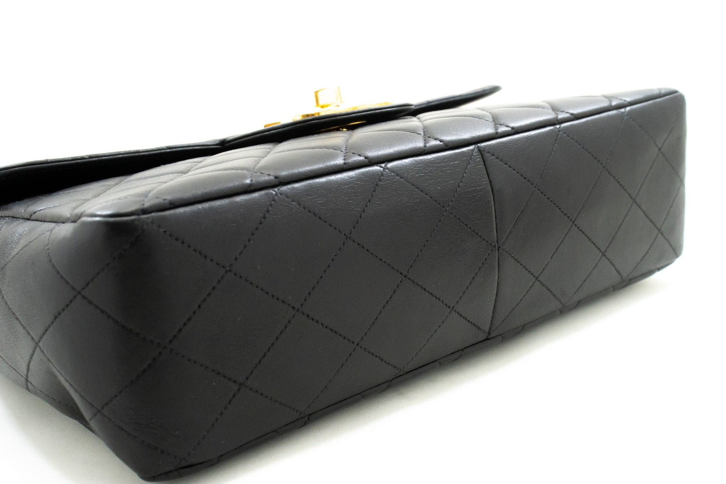 Chanel Classic Large " Chain Shoulder Bag New Black Lambskin