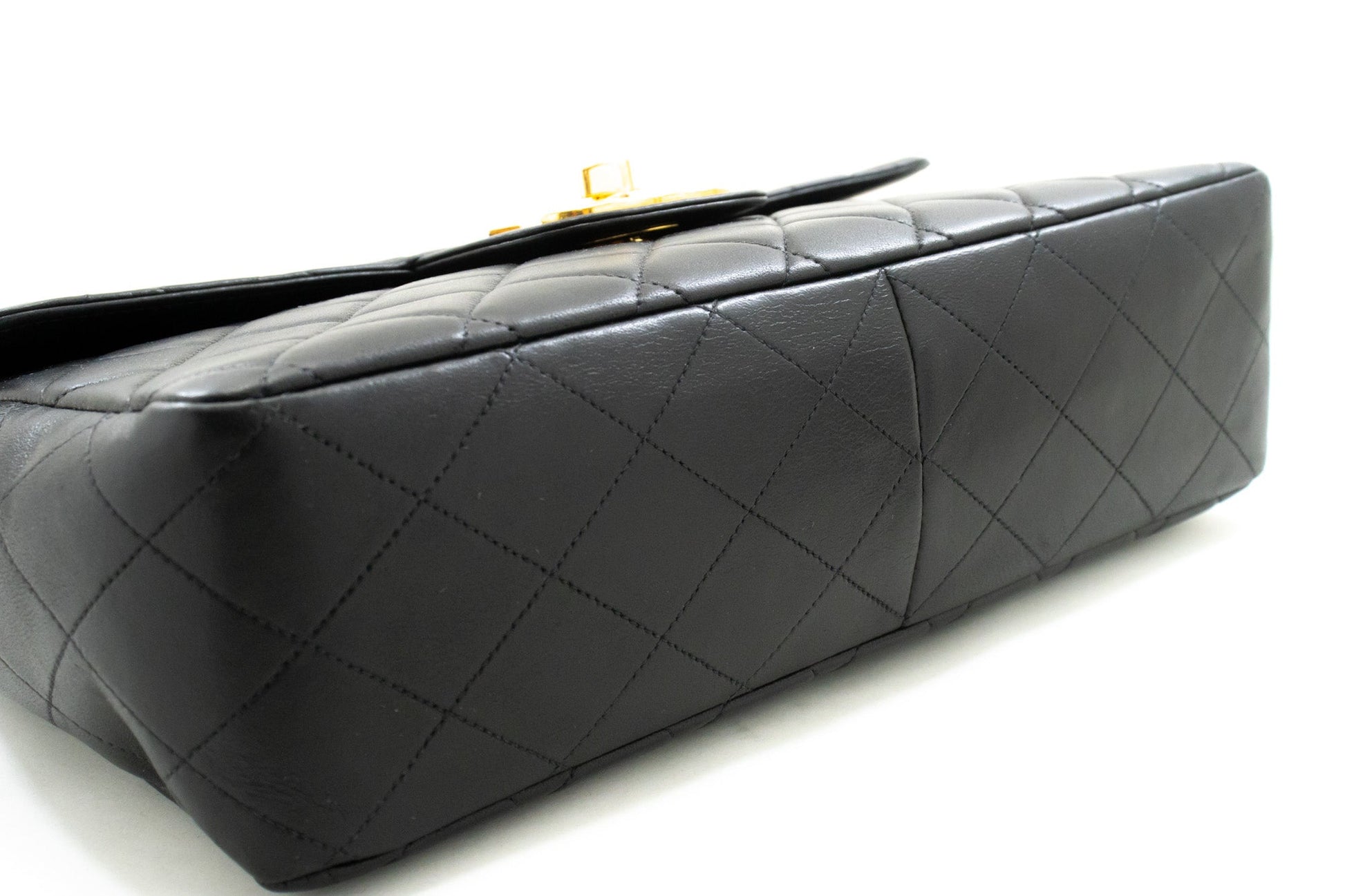 Chanel Classic Large " Chain Shoulder Bag New Black Lambskin
