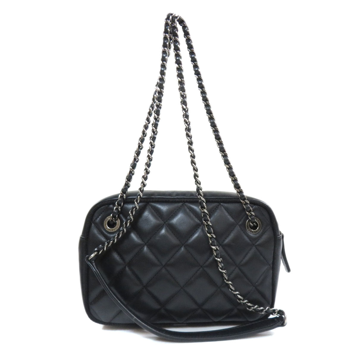 Chanel Shoulder Bag Lambskin Black Chain