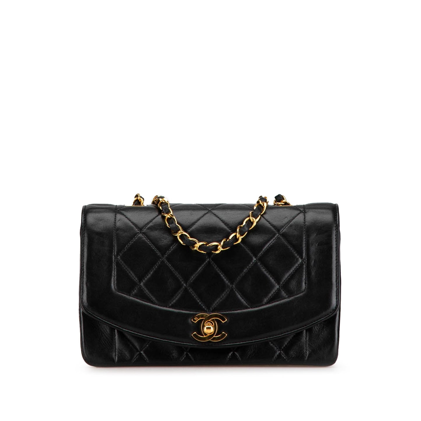 Black Chanel Small Lambskin Diana Flap Crossbody Bag