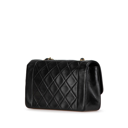 Black Chanel Small Lambskin Diana Flap Crossbody Bag