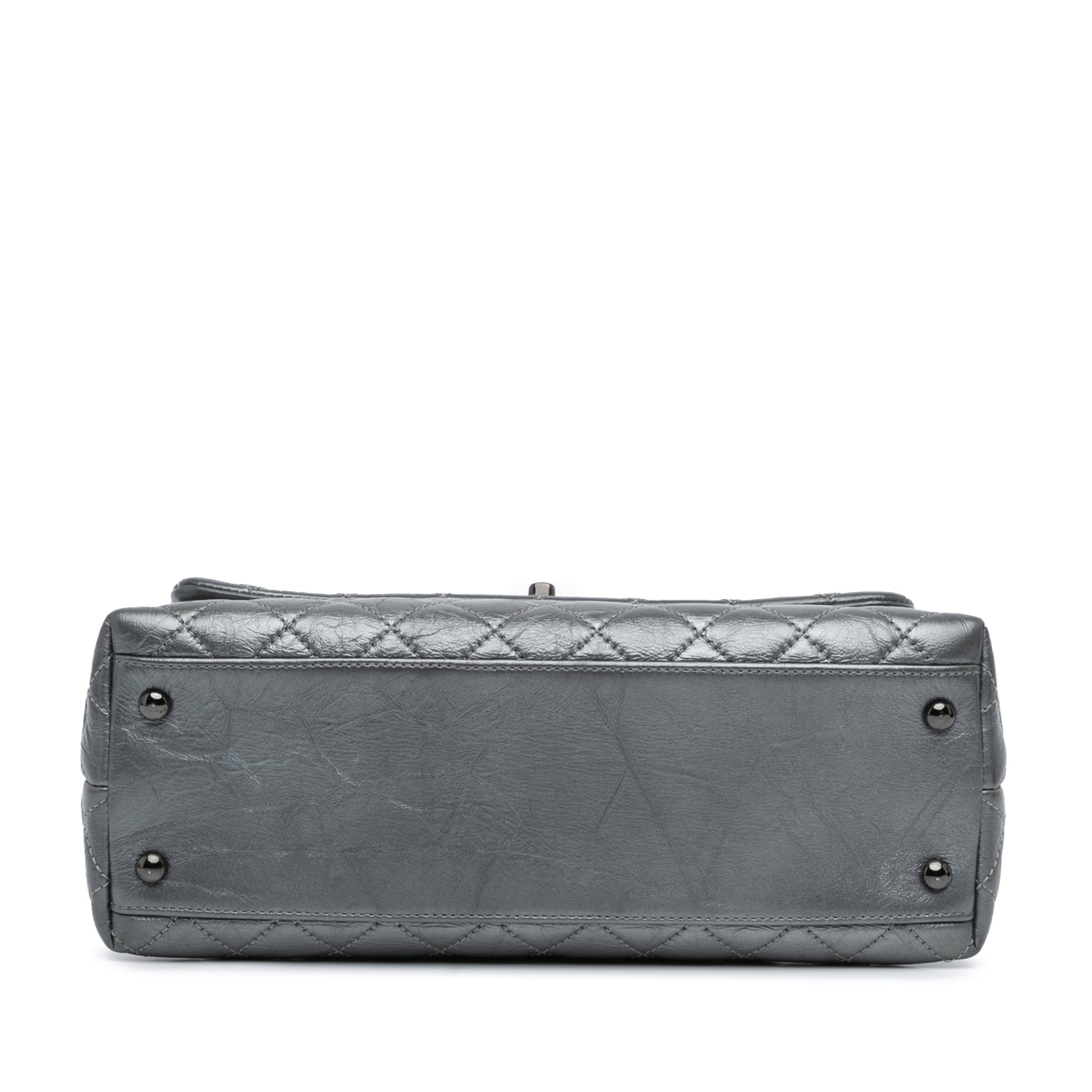 Gray Chanel Small Quilted Aged Calfskin Coco Satchel