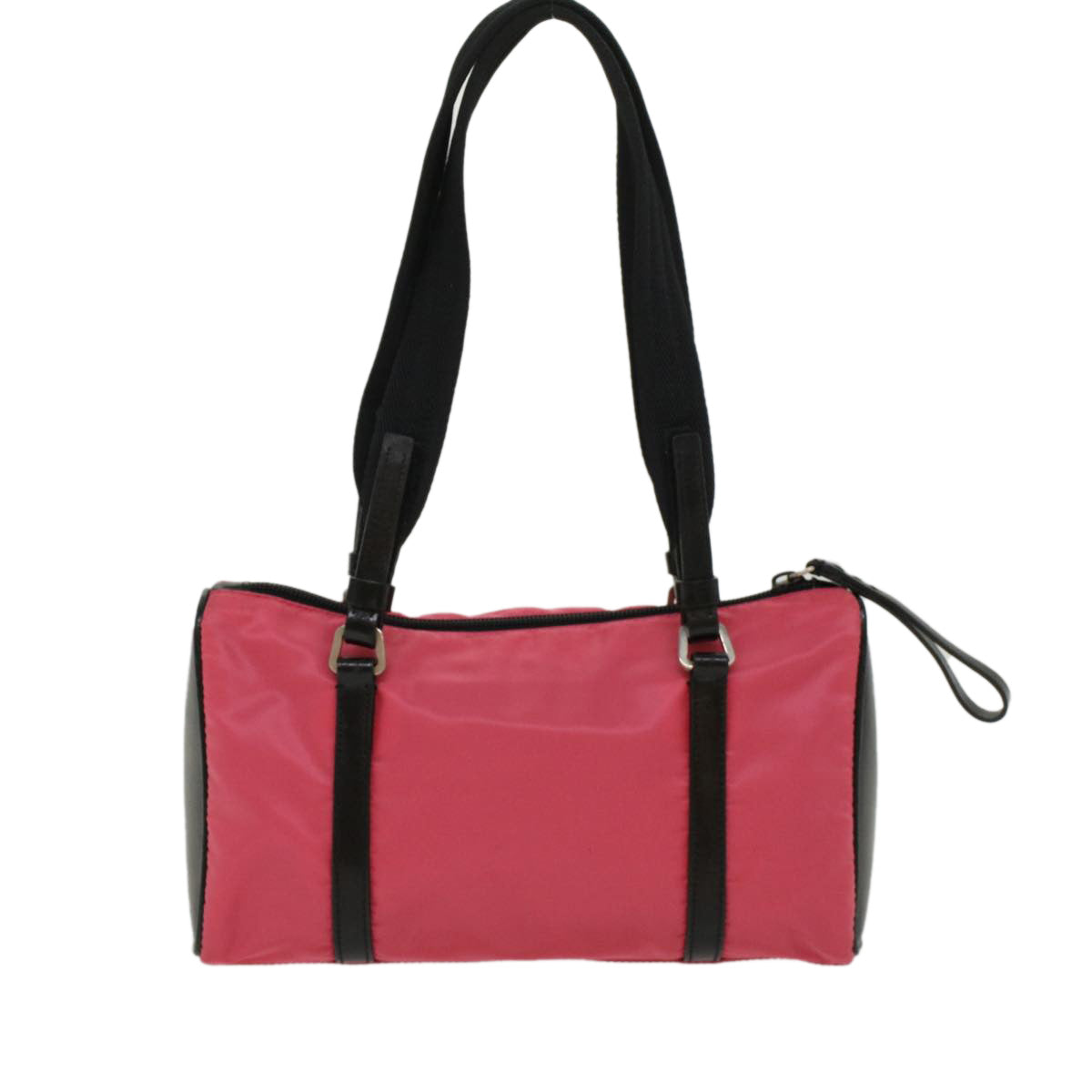 Prada Shoulder Bag Auth Leather Nylon Pink