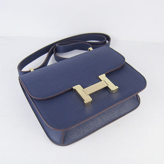 Hermes Luxury Constance Cowskin Bag H Dark Leather Blue Travel Bag