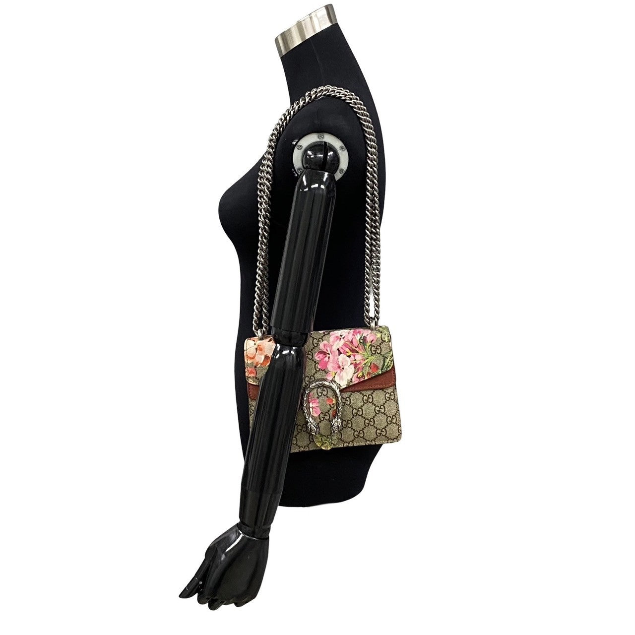 Gucci PVC GG Supreme Flora Dionysus Leather Brown Shoulder Bag