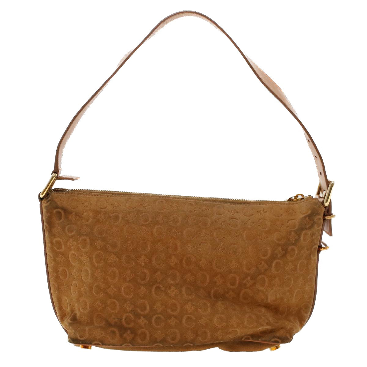 Luxury C Macadam Shoulder Bag Brown Leather Canvas