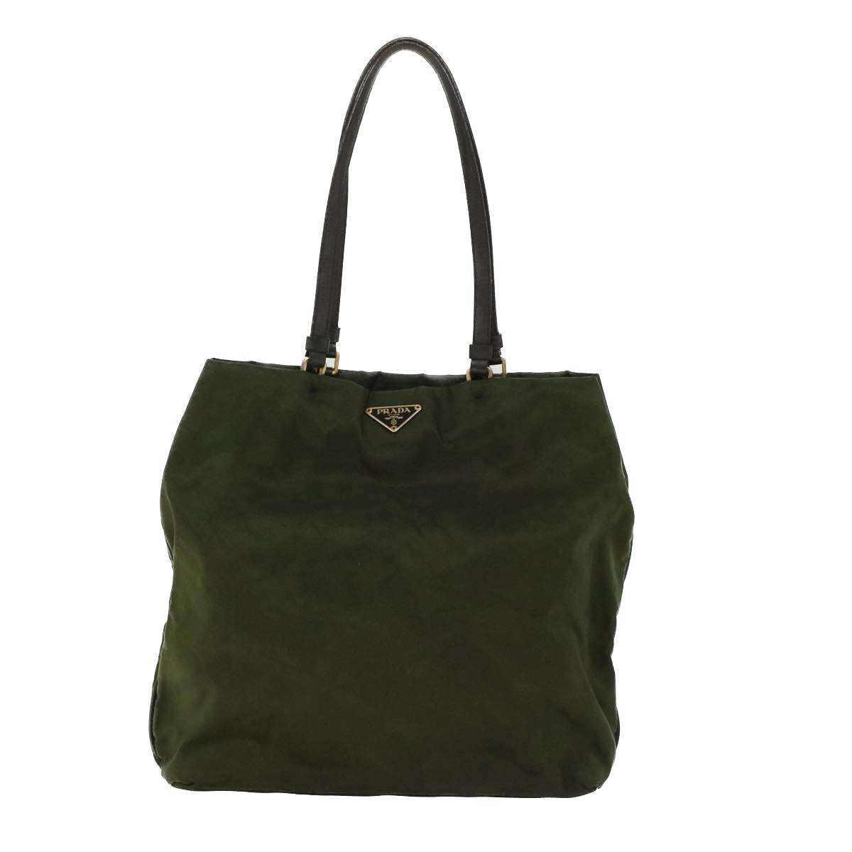 Prada Hand Bag Khaki Nylon Travel Bag Nylon Khaki 47526