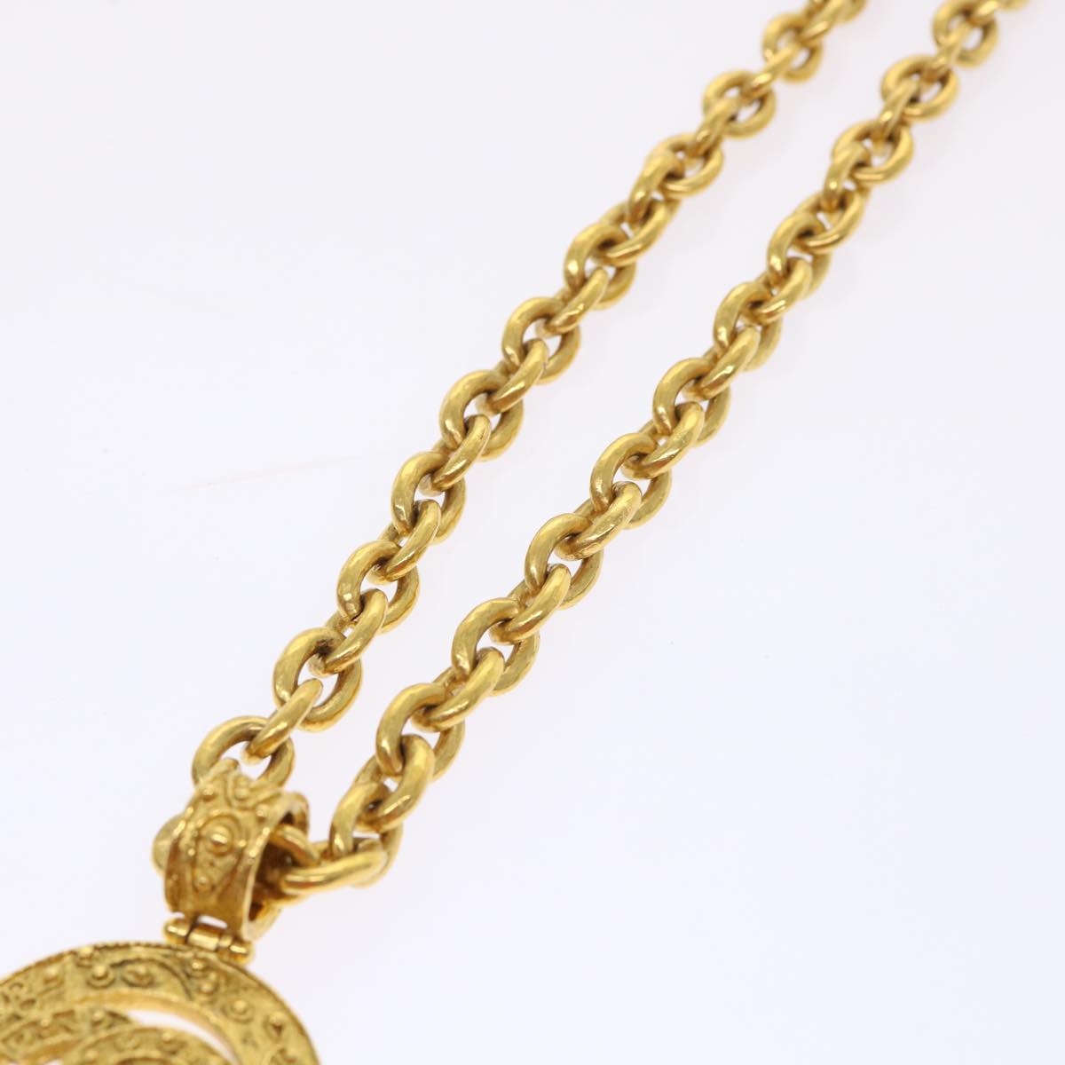 Chanel Chain Necklace Gold Tone CC Auth A