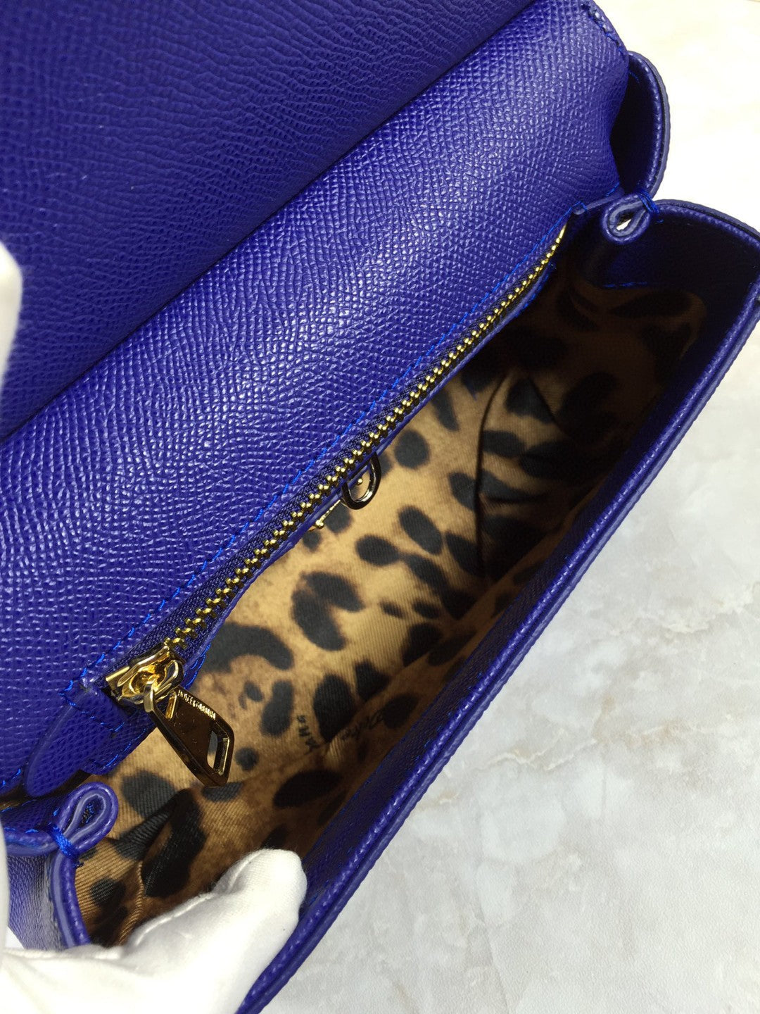 Top Quality Sicily Handbag In Dauphine Dark Blue Medium Travel Bag