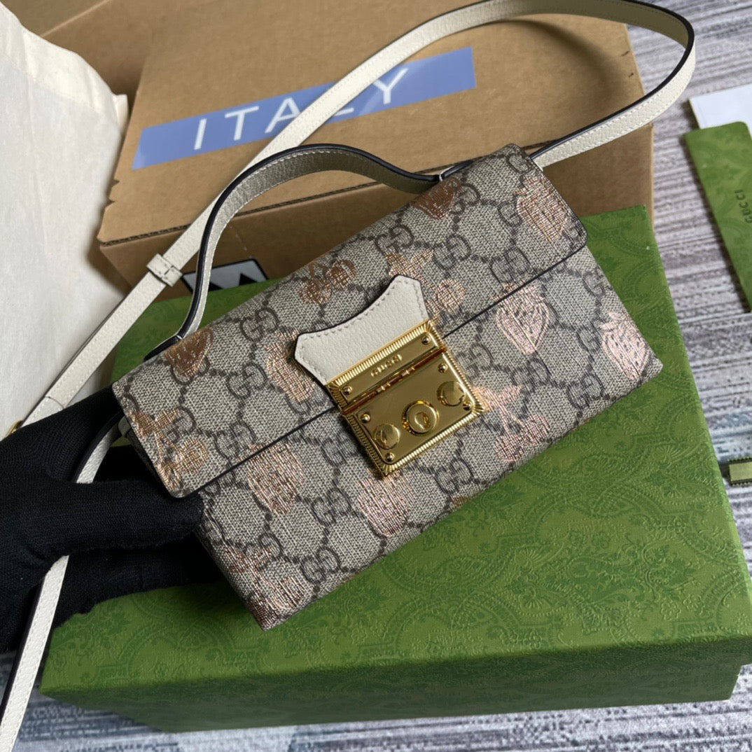 gg Padlock , ’s 7in Beige Mini Bag