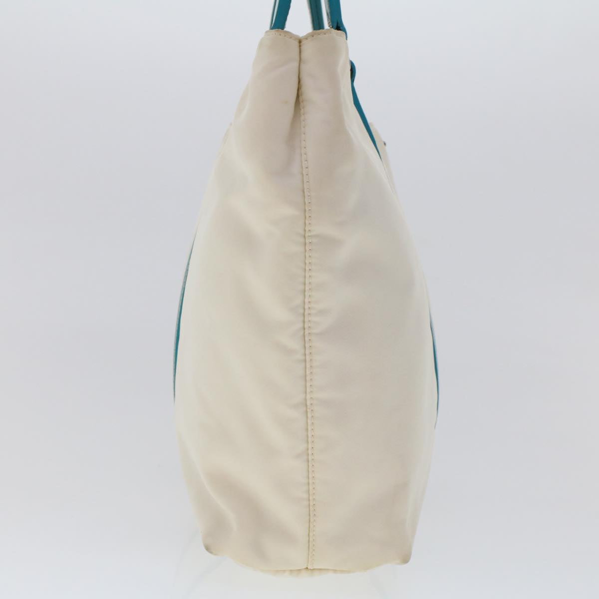 Prada Hand Bag 2Way Turquoise Nylon White Blue Travel Bag