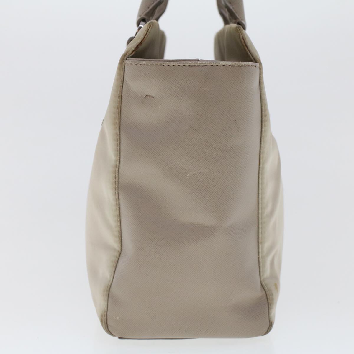Prada Hand Bag Leather Nylon Gray Travel Bag