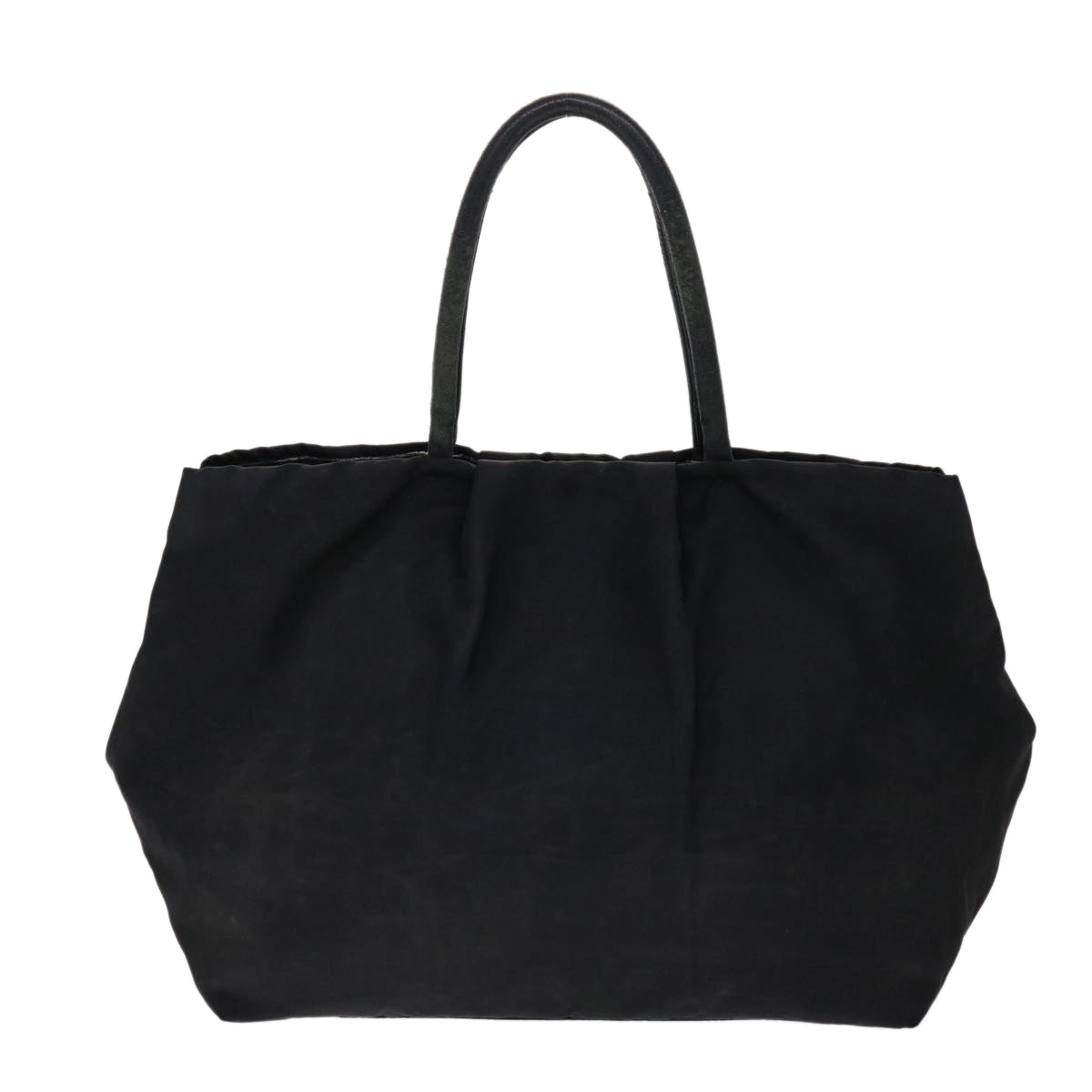 Prada Ribbon Hand Bag Leather Nylon Black Travel Bag