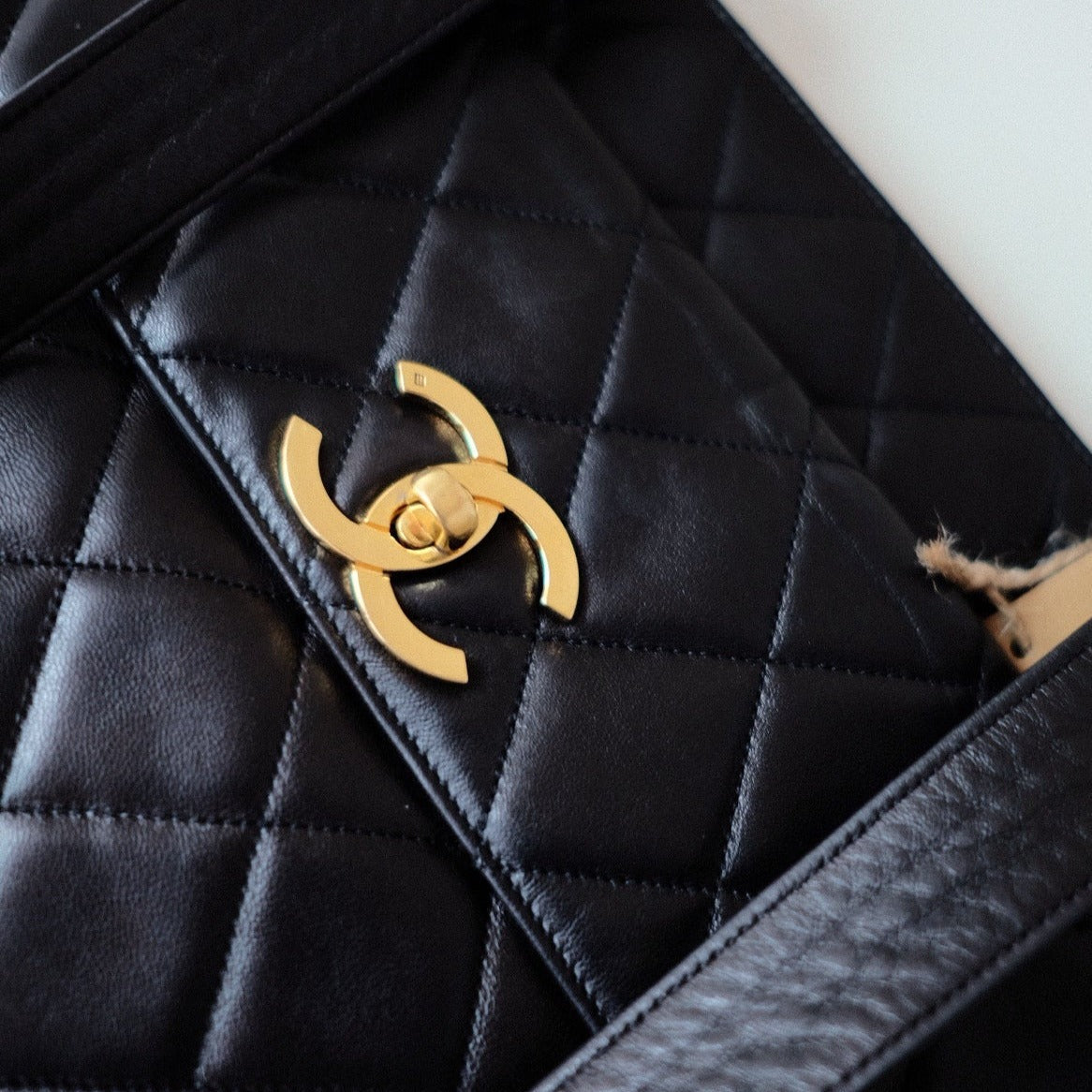 Chanel   quilted lambskin tote bag