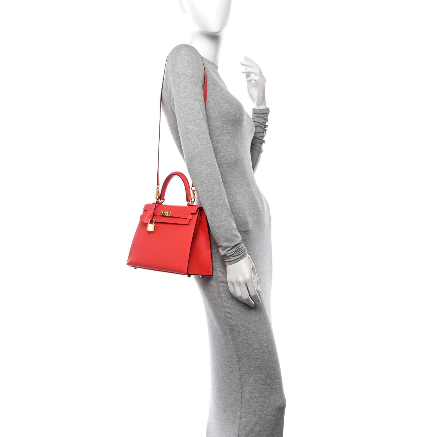 Hermes Epsom Kelly Sellier Rose Jaipur Handbag Travel Bag