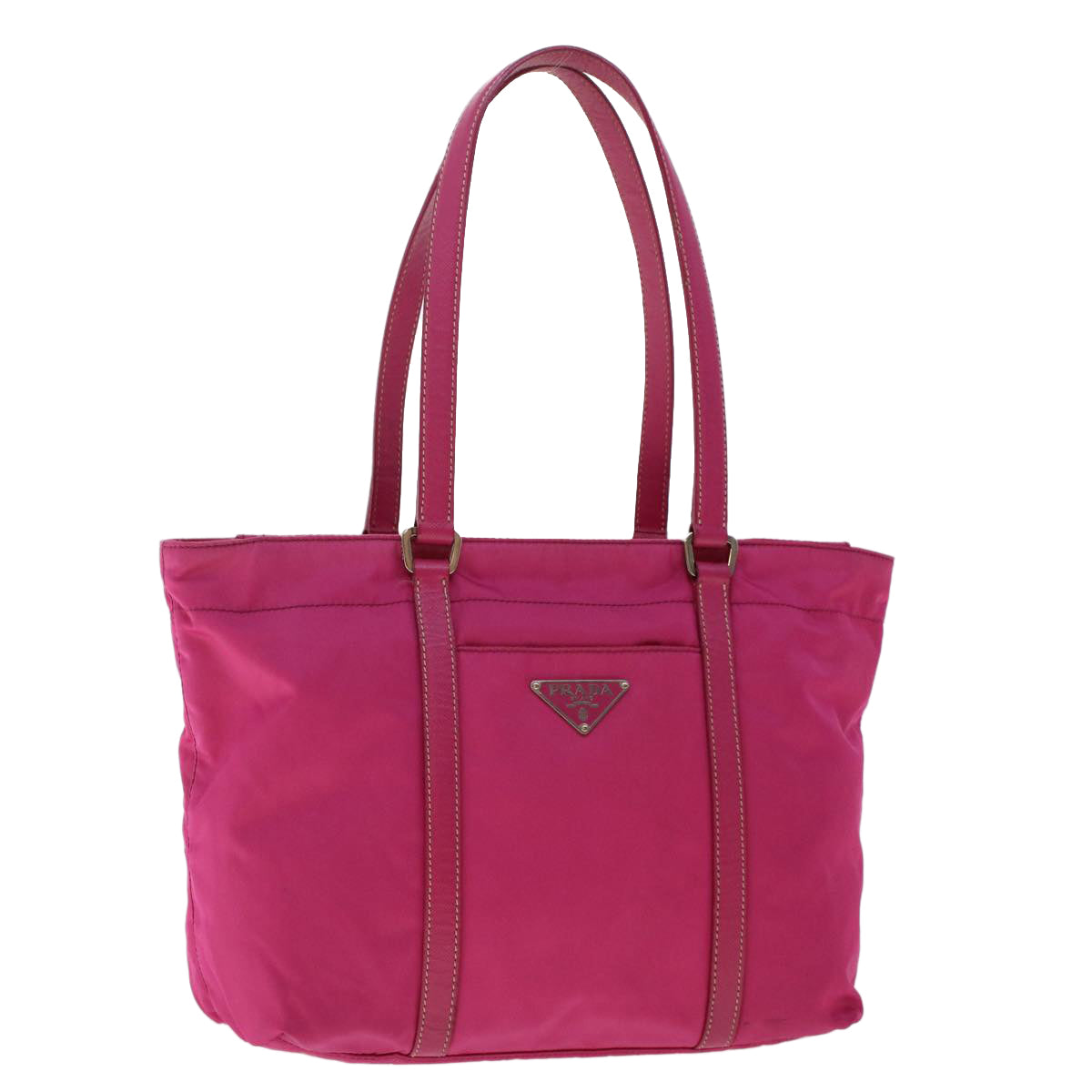 Prada Hand Bag Leather Nylon Pink Travel Bag Leather Pink 49021