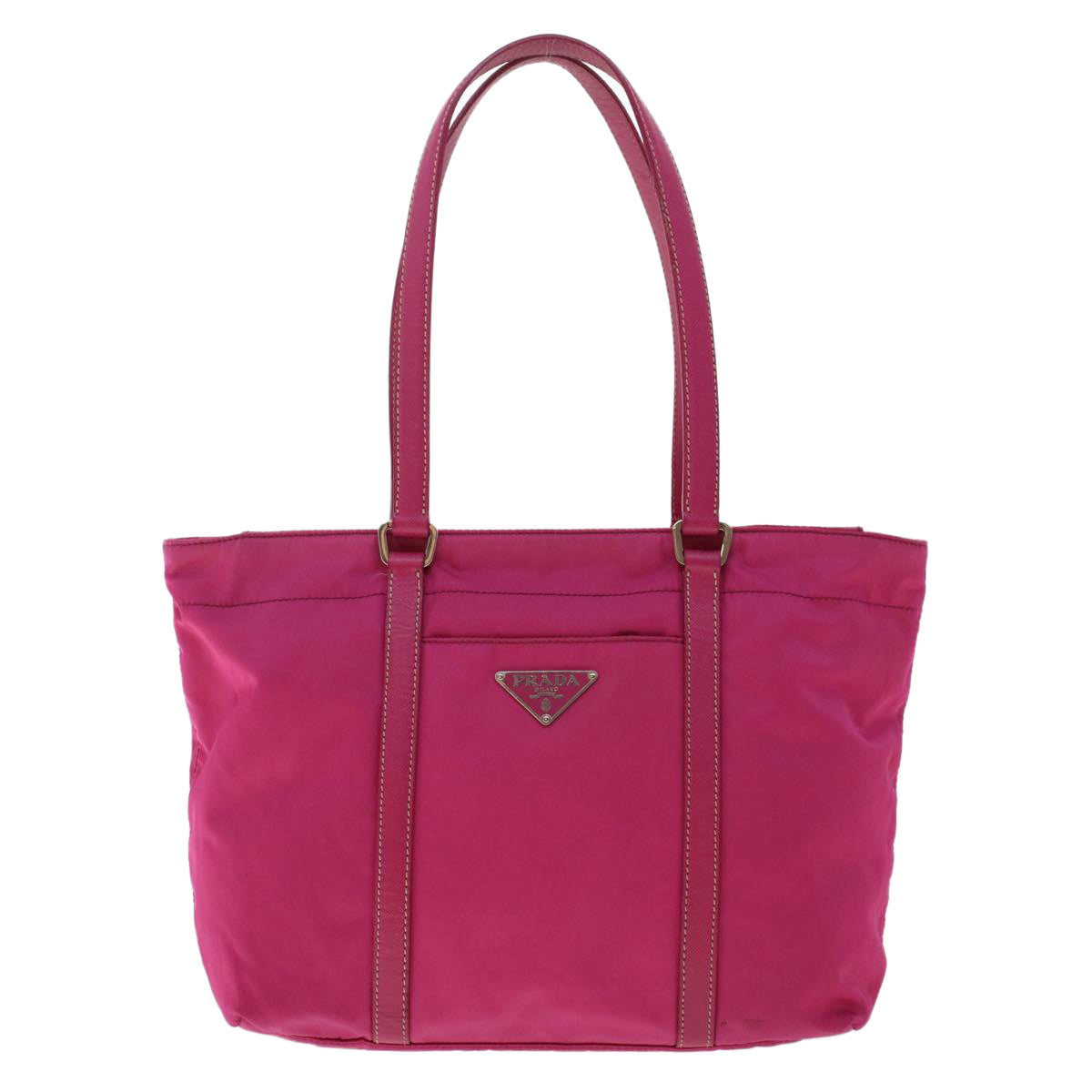 Prada Hand Bag Leather Nylon Pink Travel Bag Leather Pink 49021