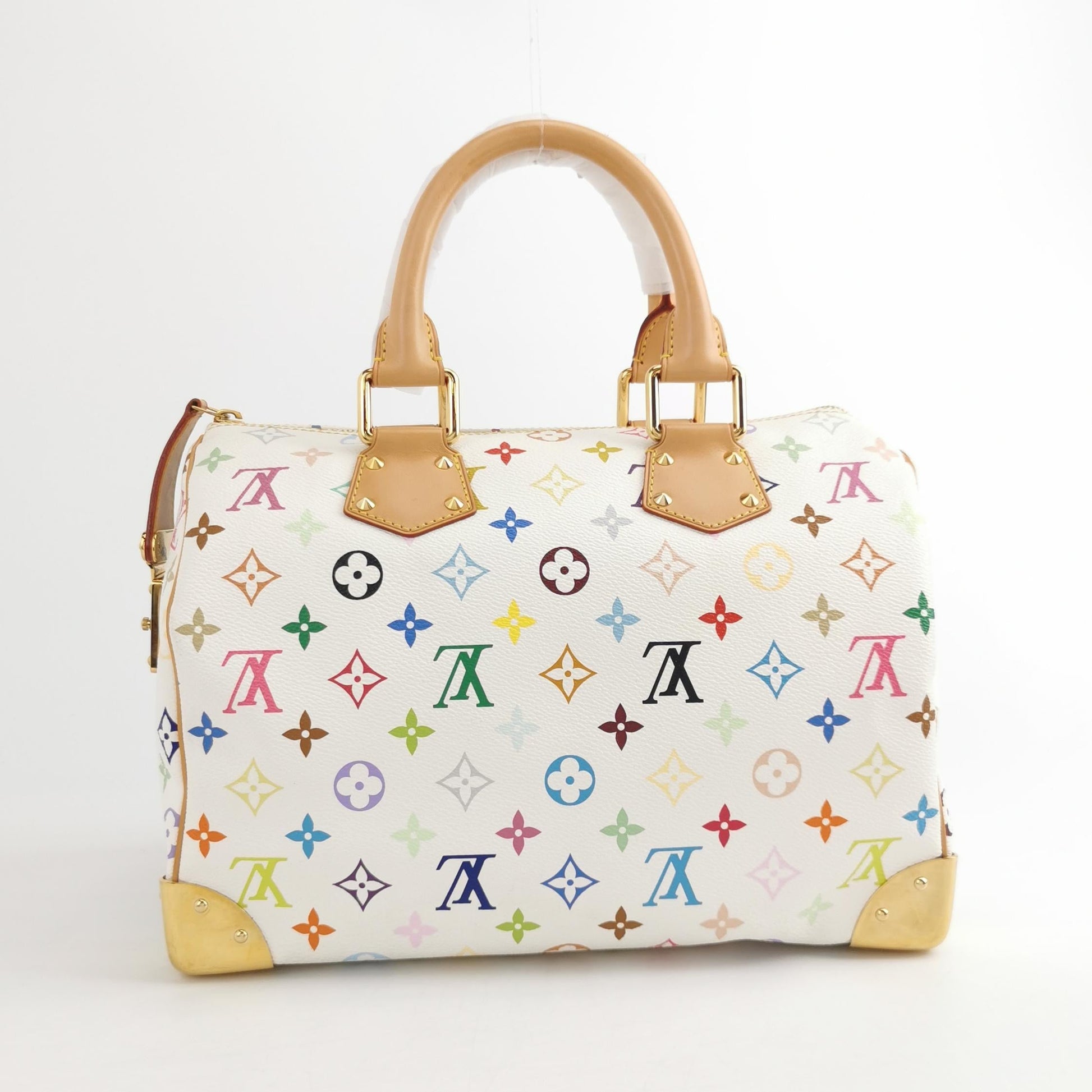 Louis Vuitton x Takashi Murakami Speedy 30 White Multicolor Handbag Multicolor 4